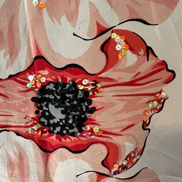 Women's Embellished Floral Print Top - Black and Brown - Picture 3 of 6